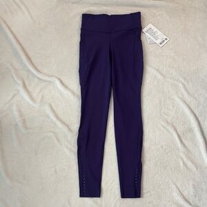 lululemon Fast And Free Leggings 28” - Size 6, Dark Court Purple